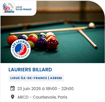 FFSE Les Lauriers Billard 23 juin 2026 - Inscriptions